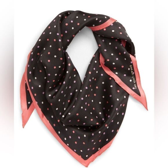 Kate Spade Polka Dot Silk Scarf Triangle - Picture 1 of 3